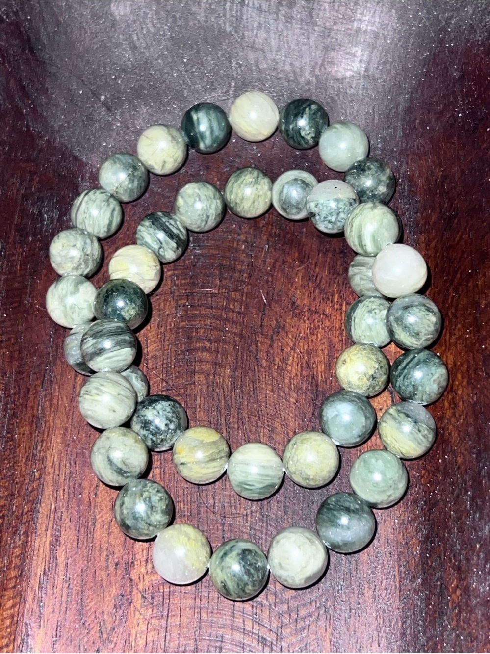 Green Rabbit Hair Quartz authentic gemstone beaded bracelets